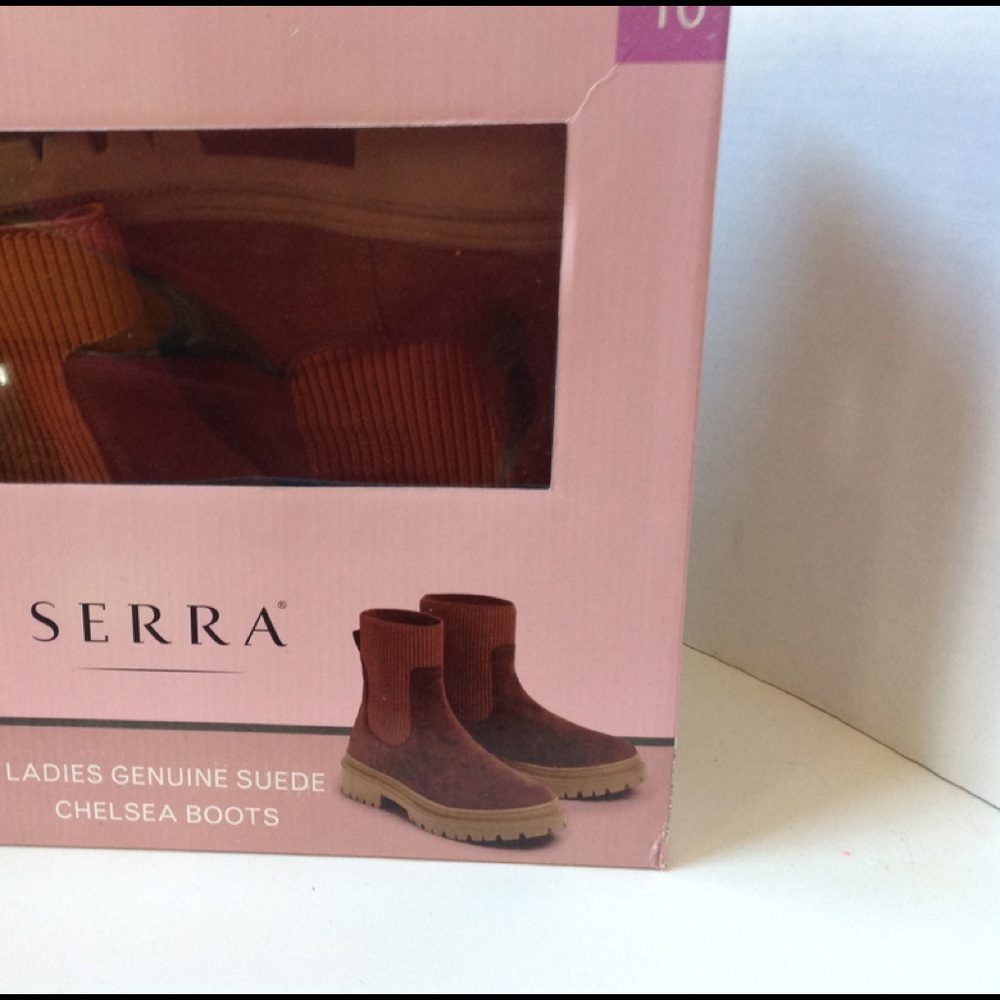 Serra Chelsea Brown Suede Boots Aldis